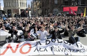 Manifestación contra Bolonia en León