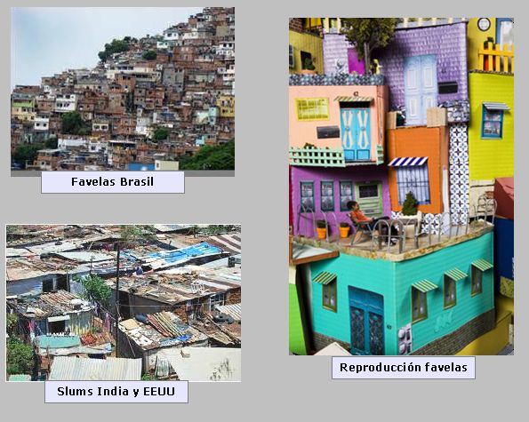 Repreducción de favelas y slums